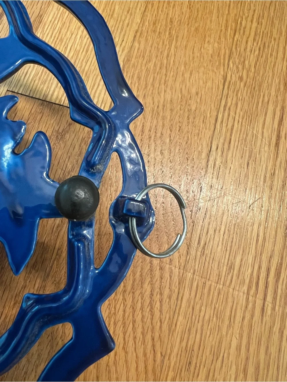 Vintage royal Blue Decorative Cast Iron Trivet